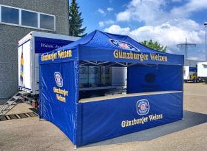 Radbrauerei Gebr. Bucher – Günzburger Weizen – Mietservice, Ausschankzelt