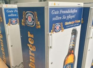 Radbrauerei Gebr. Bucher – Günzburger Weizen – Mietservice, Kühlschrank