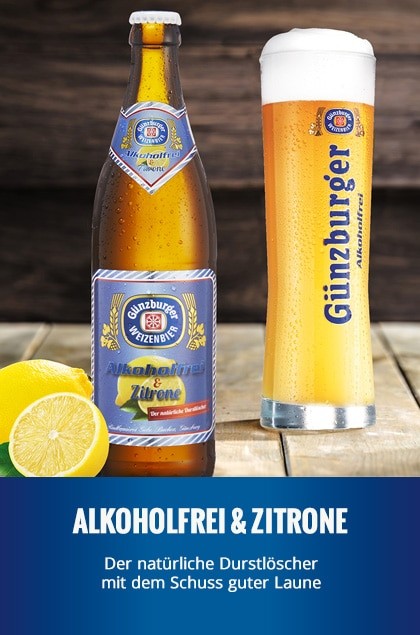 Radbrauerei Gebr. Bucher – Günzburger Weizen – Alkoholfrei & Zitrone